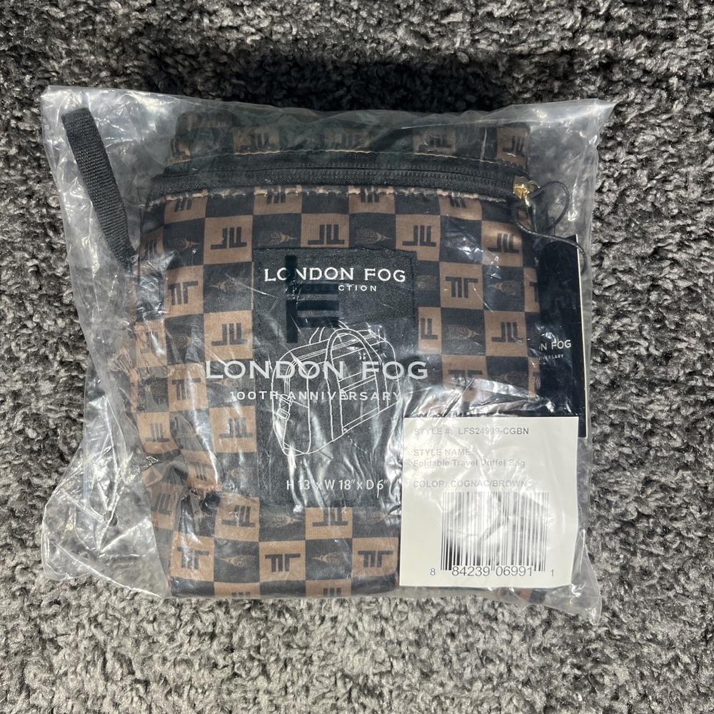 NWT Cognac / Brown‎ London Fog Foldable Travel  Duffle Bag, $78 Sports, Gift